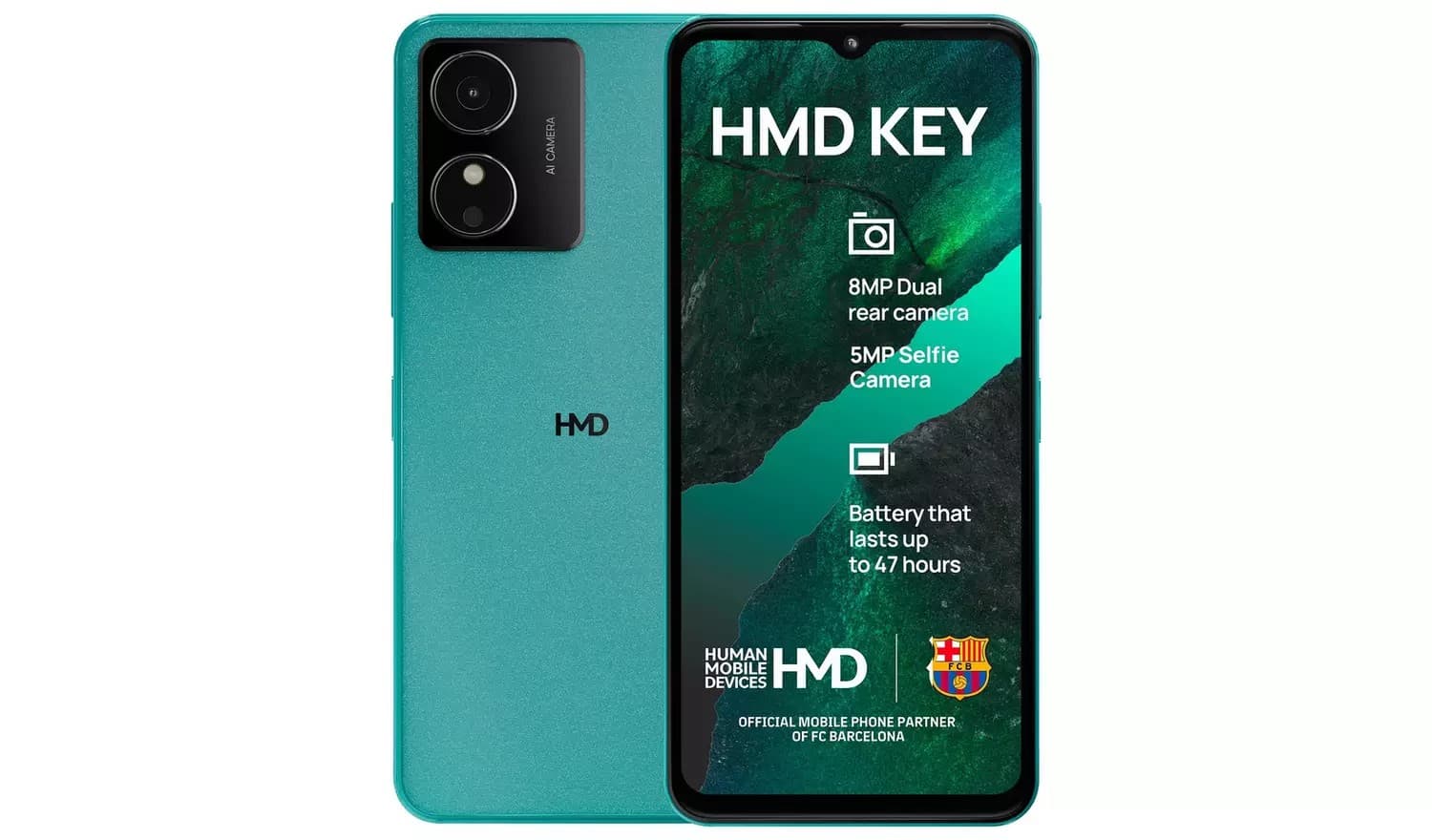 HMD Key 4G Dual SIM 32GB Smartphone - Icy Blue 