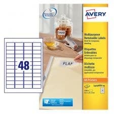 Avery L4736REV-25 45.7 x 21.2mm Mini Multipurpose Labels 25 Sheets - 48 Labels per Sheet - Image 1