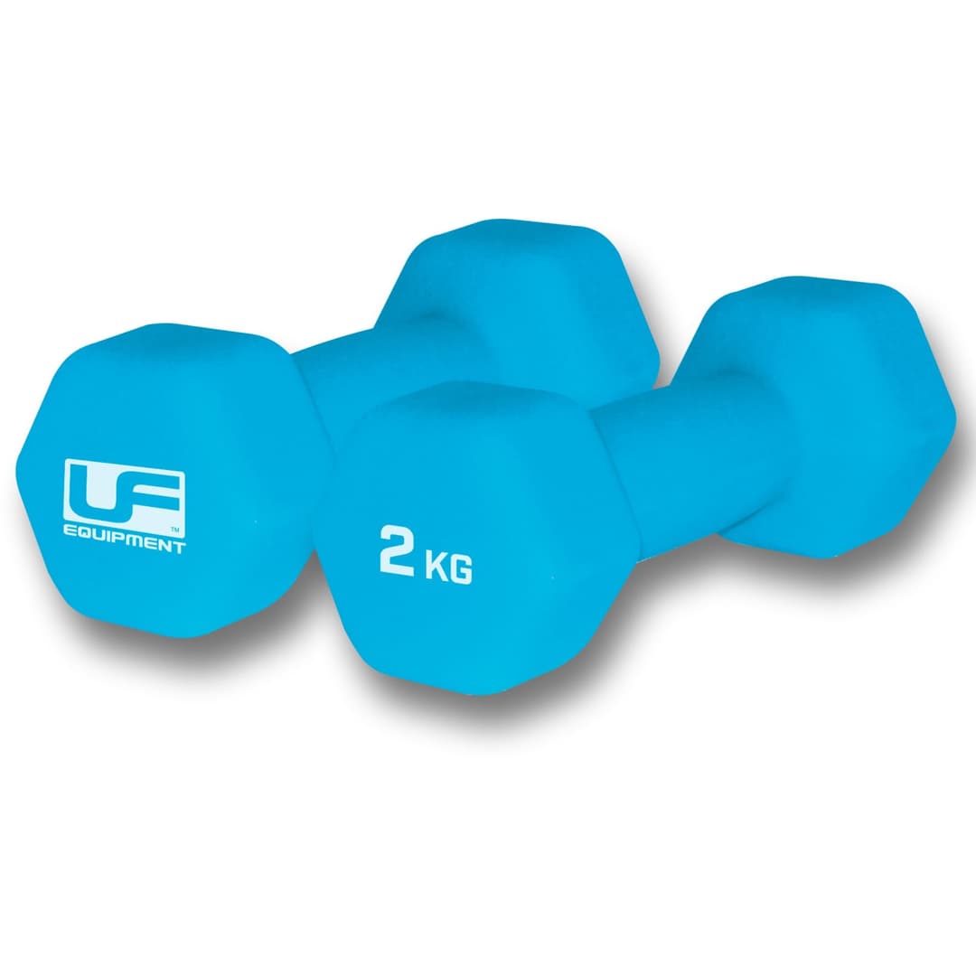 Urban Fitness Neoprene Hex Dumbbells (Pair) 2 x 2kg - Blue - Image 1