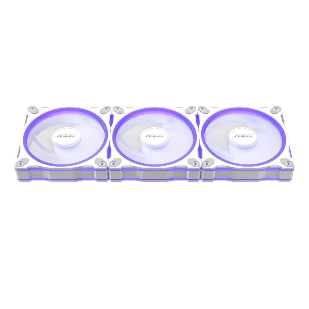 ASUS Prime MR120 ARGB 120mm Reverse PC Fan Triple Pack - White