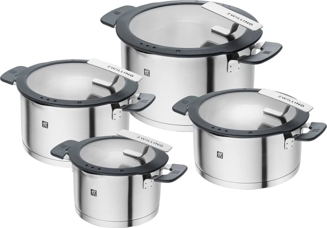 ZWILLING Simplify Cookware Set 4-Piece - Silver and Black - Image 1