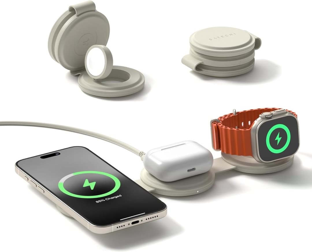 Satechi OntheGo 3-in-1 Qi2 Wireless Charger 15W - Sand | Verizon - Image 2