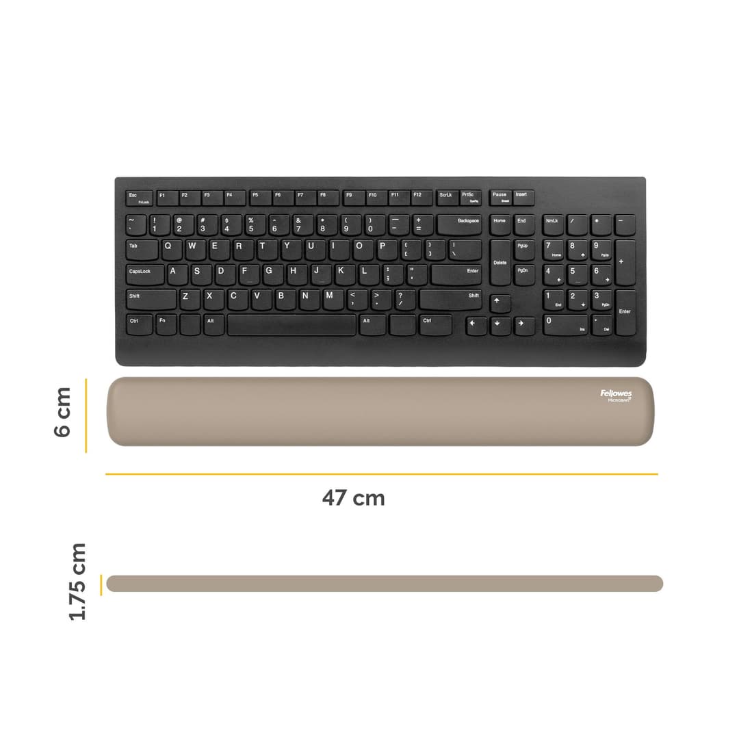 Fellowes Keyboard Wrist Rest Breyta Keyboard Wrist Support with Antibacterial Protection Ergonomic Wrist Support Sand - Image 3
