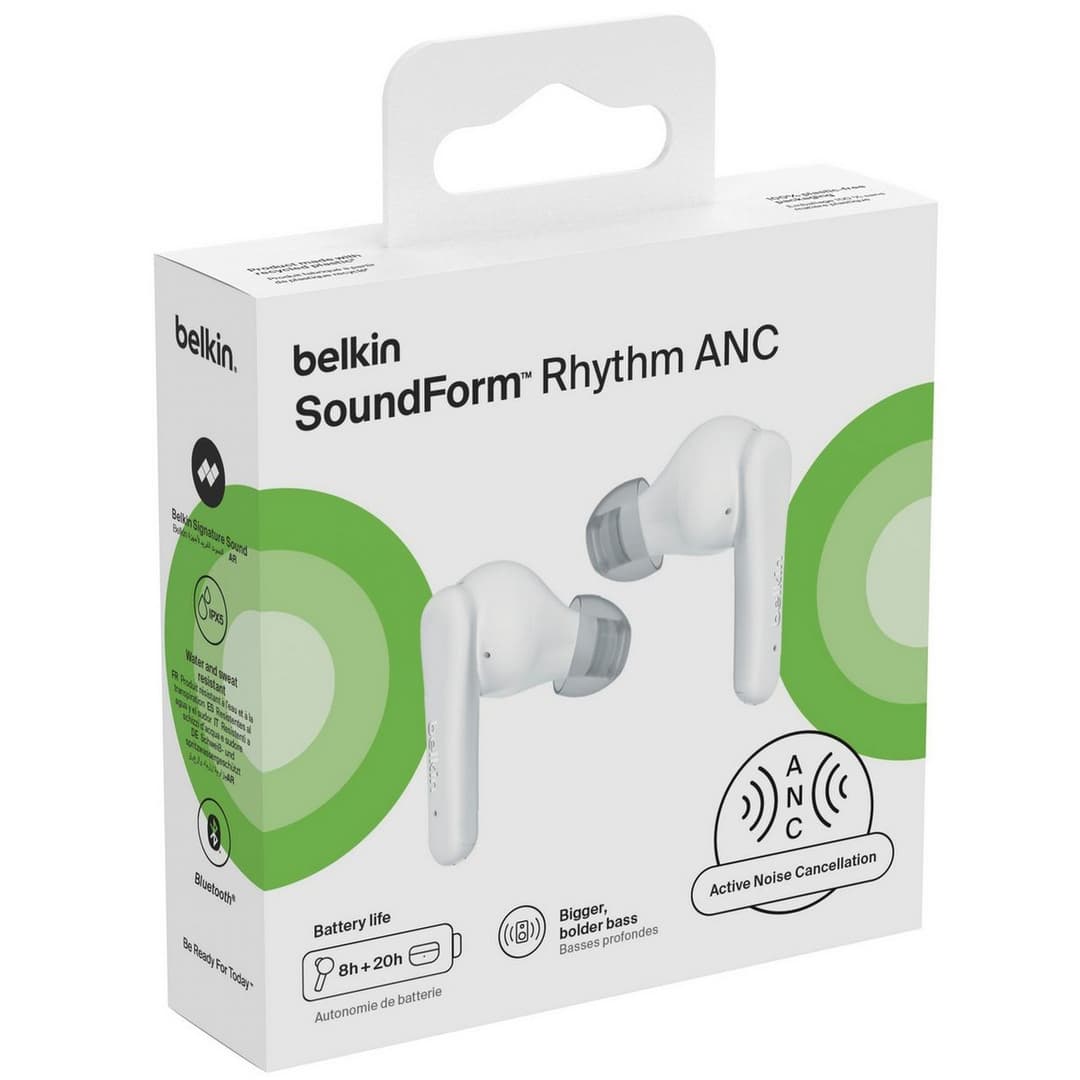 Belkin SoundForm Rhythm ANC True Wireless Earbuds - White - Image 5
