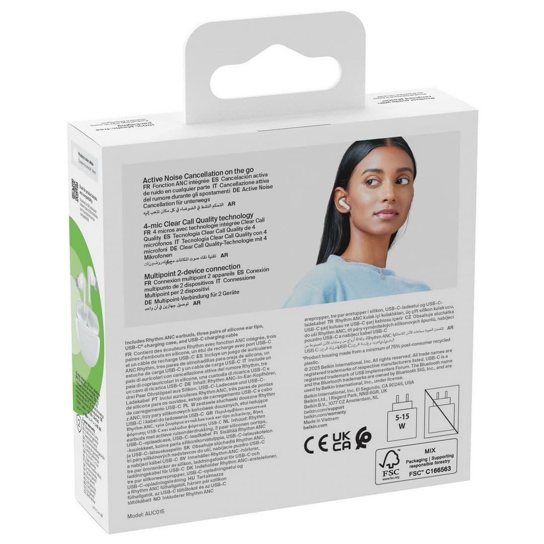 Belkin SoundForm Rhythm ANC True Wireless Earbuds - White - Image 6