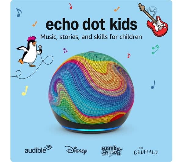 Amazon Echo Dot Kids (5th Gen) Smart Speaker with Alexa - Rainbow Swirl - Image 4