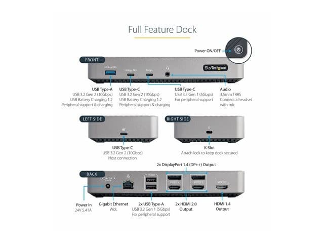 StarTech 116U-USBC-DOCK Docking Station Space Grey - Image 8