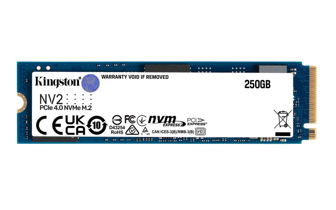 Kingston NV2 NVMe PCIe 4.0 Internal SSD 250GB M.2 2280 - Blue - Image 1