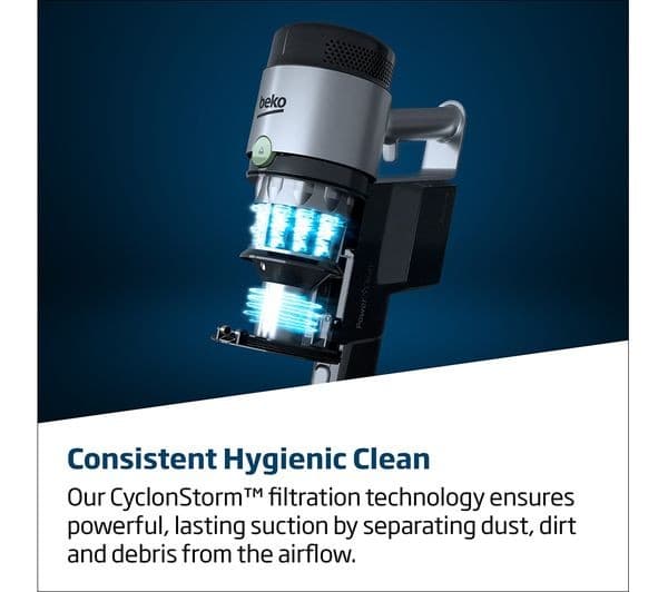 BEKO PowerClean PC7000 VRT96425VD Cordless Vacuum Cleaner with All-in-One Dust Station - Blue - Image 7