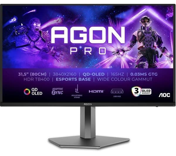 AOC AGON PRO AG326UD 32" 4K QD-OLED 165Hz Gaming Monitor Black - Image 1