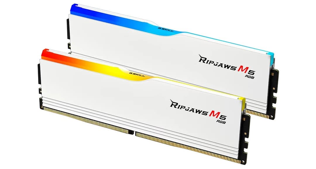 32GB G.Skill Ripjaws M5 RGB DDR5 5200MHz Dual Channel Kit (2x 16GB) CL40 1.10V White Edition - Image 2