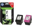 HP 62 - 2-pack - pigmented black, colour (cyan, magenta, yellow) - original - ink cartridge thumbnail 1