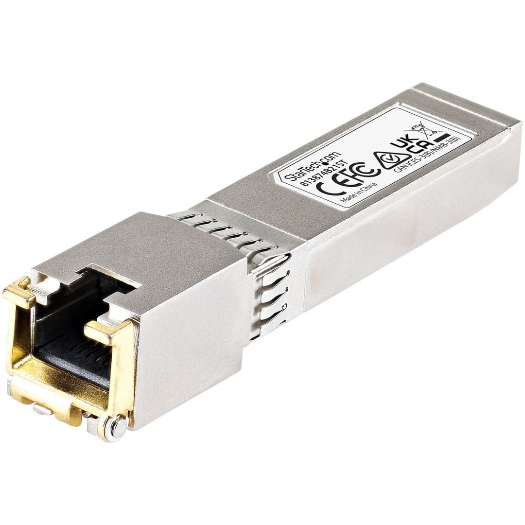 StarTech.com HPE 813874-B21 Compatible SFP+ Module - 10GBASE-T - SFP to RJ45 Cat6/Cat5e - 10GE Gigabit Ethernet SFP+ - RJ-45 30m - HPE BladeSystem, c-Class - Image 1