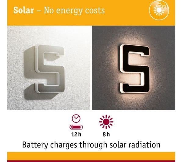 PAULMANN Solar LED House Number Light - No. 5 - Image 8