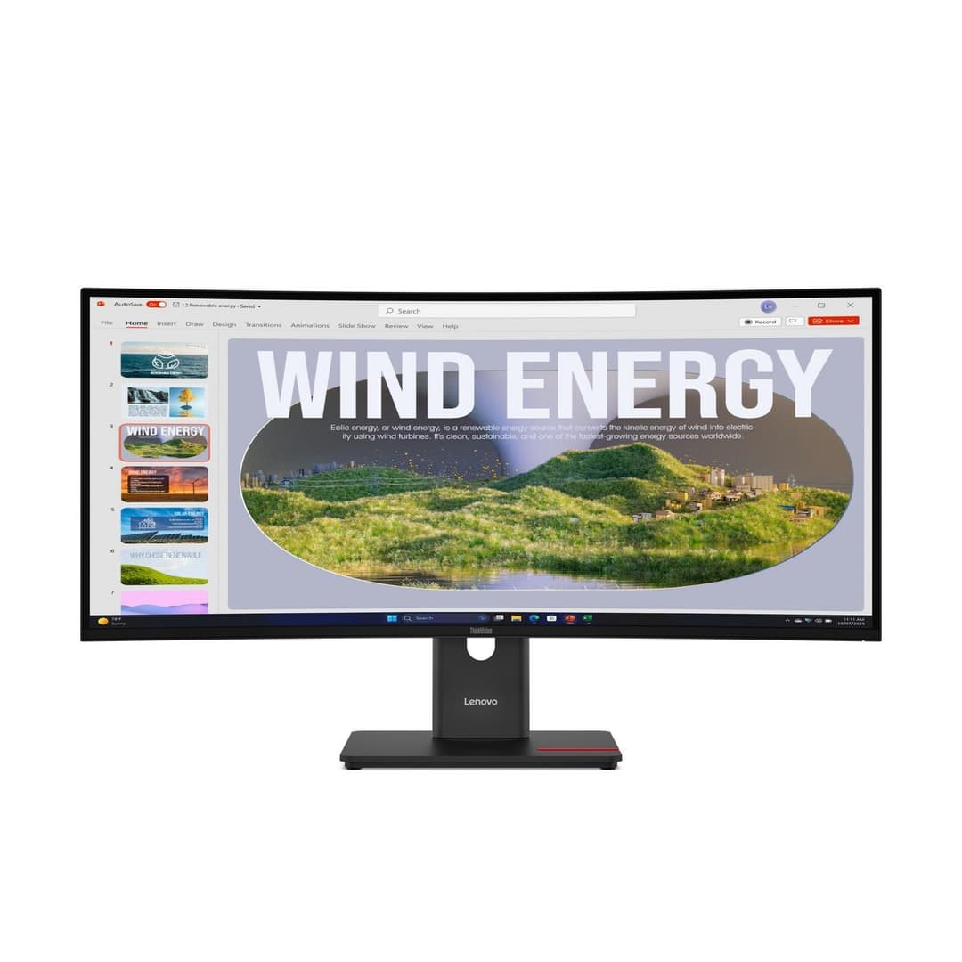 Lenovo ThinkVision T34wd-40 34-inch Curved UWQHD USB-C Docking Monitor - Black - Image 1