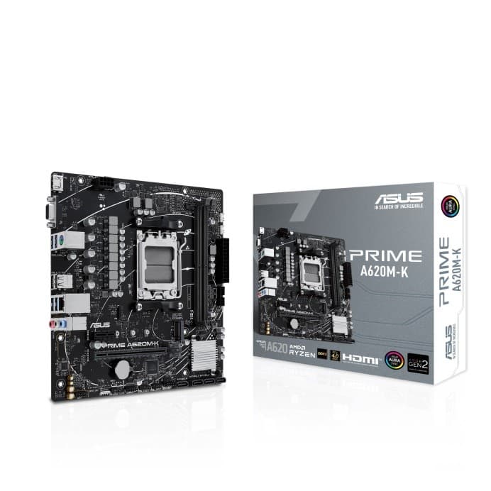 ASUS PRIME A620M-K AMD A620 Socket AM5 micro ATX Motherboard - 90MB1F40-M0EAY0 - Image 1