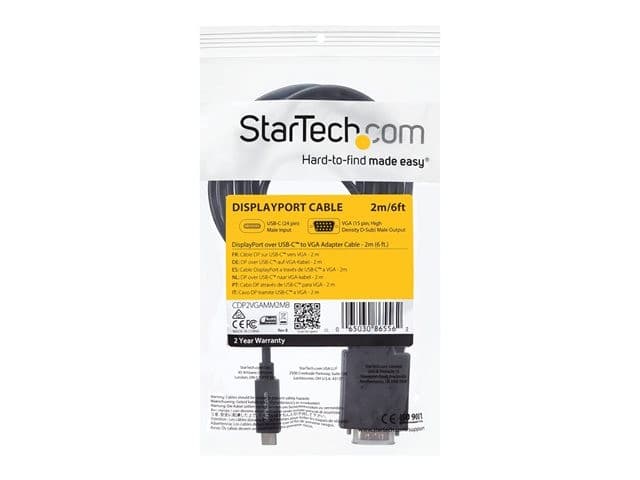 StarTech CDP2VGAMM2MB USB-C to VGA Cable Black - Image 6