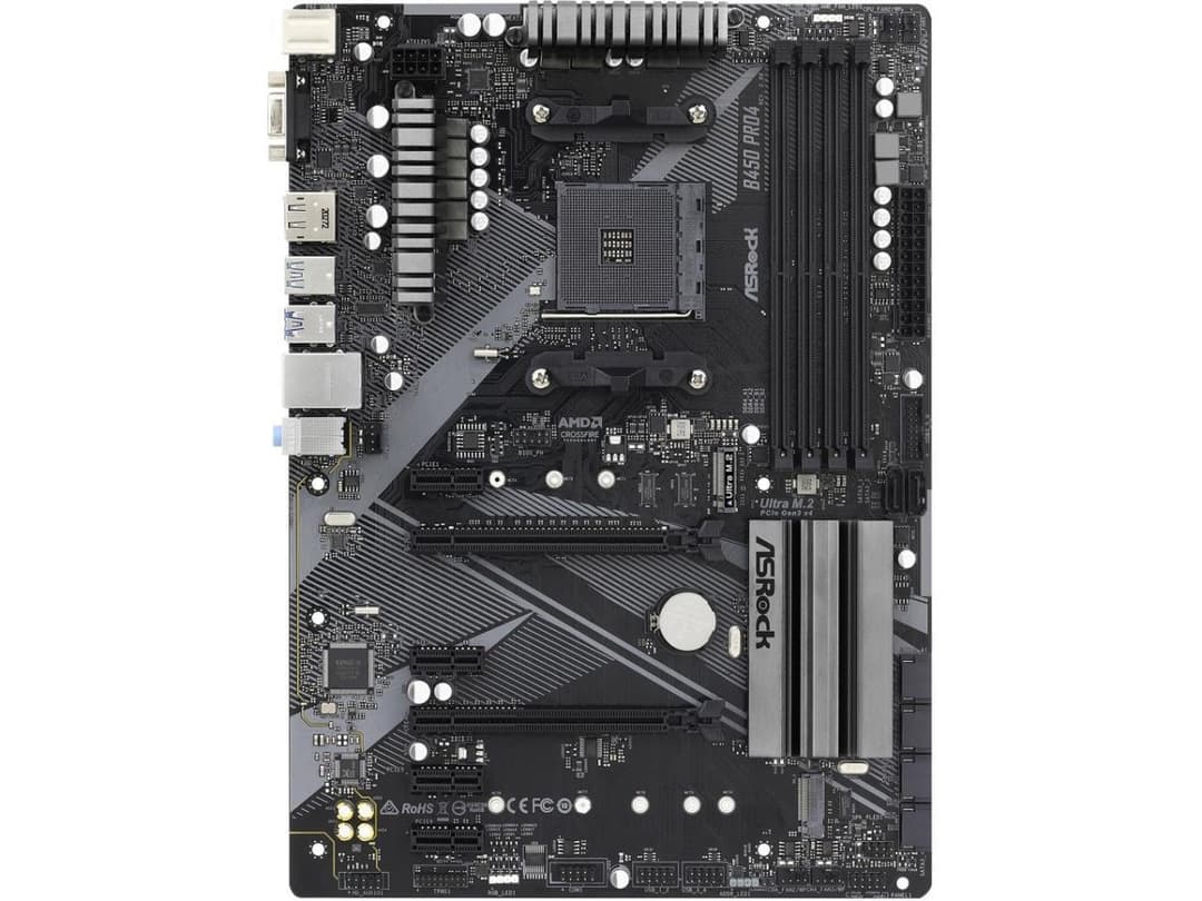 B450 PRO4 R2.0 AM4 AMD Promontory B450 SATA 6Gbps ATX AMD Motherboard - Image 2