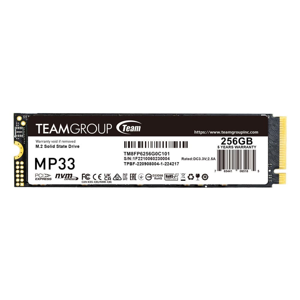Team Group MP33 256GB M.2 2280 NVMe PCIe 3.0 Internal SSD - Image 1