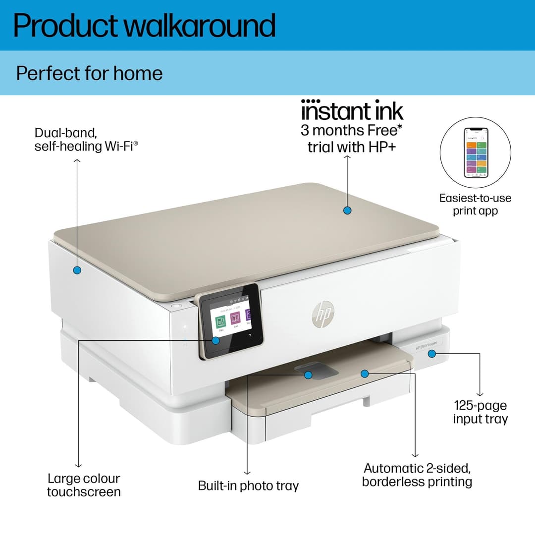 HP ENVY Inspire 7220e All-in-One Wireless Colour Printer - White - Image 3
