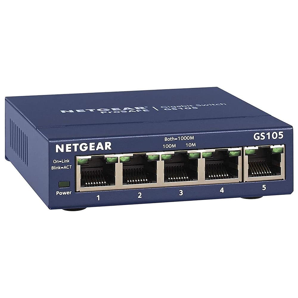 NETGEAR GS105 Unmanaged Gigabit Ethernet 5 Ports Network Switch - Blue - Image 1