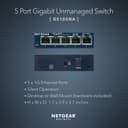 NETGEAR GS105 Unmanaged Gigabit Ethernet 5 Ports Network Switch - Blue thumbnail 3