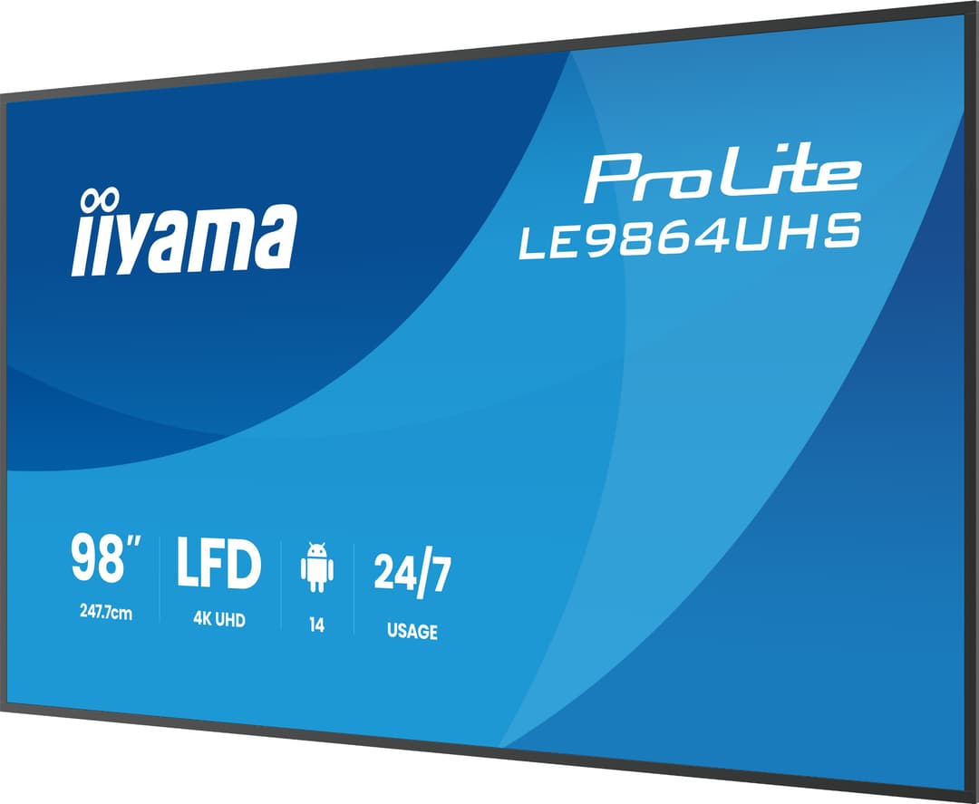 iiyama LE9864UHS-B1AG Signage Display Digital signage flat panel 2.49 m (98") Wi-Fi 500 cd/m² 4K Ultra HD Black Built-in processor Android 24/7 - Image 3