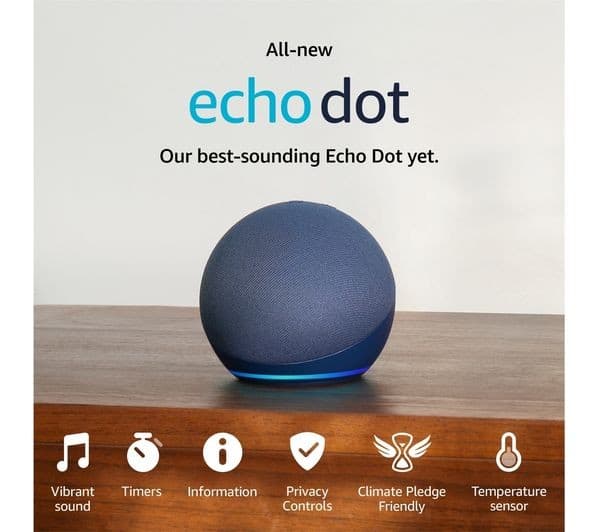 Amazon Echo Dot 5th Gen Speaker Waterfall Blue - Image 2