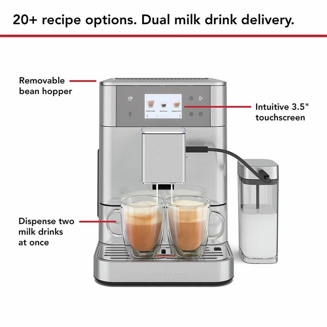 KitchenAid 5KES8557BSX KF7 Espresso Coffee Machine - Steel - Image 4