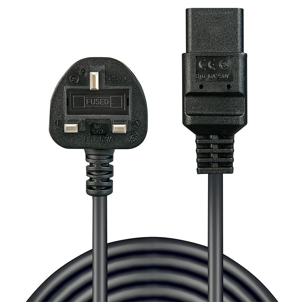 Lindy 2m UK 3 Pin Plug to IEC C19 Power Cable. Black - Image 2