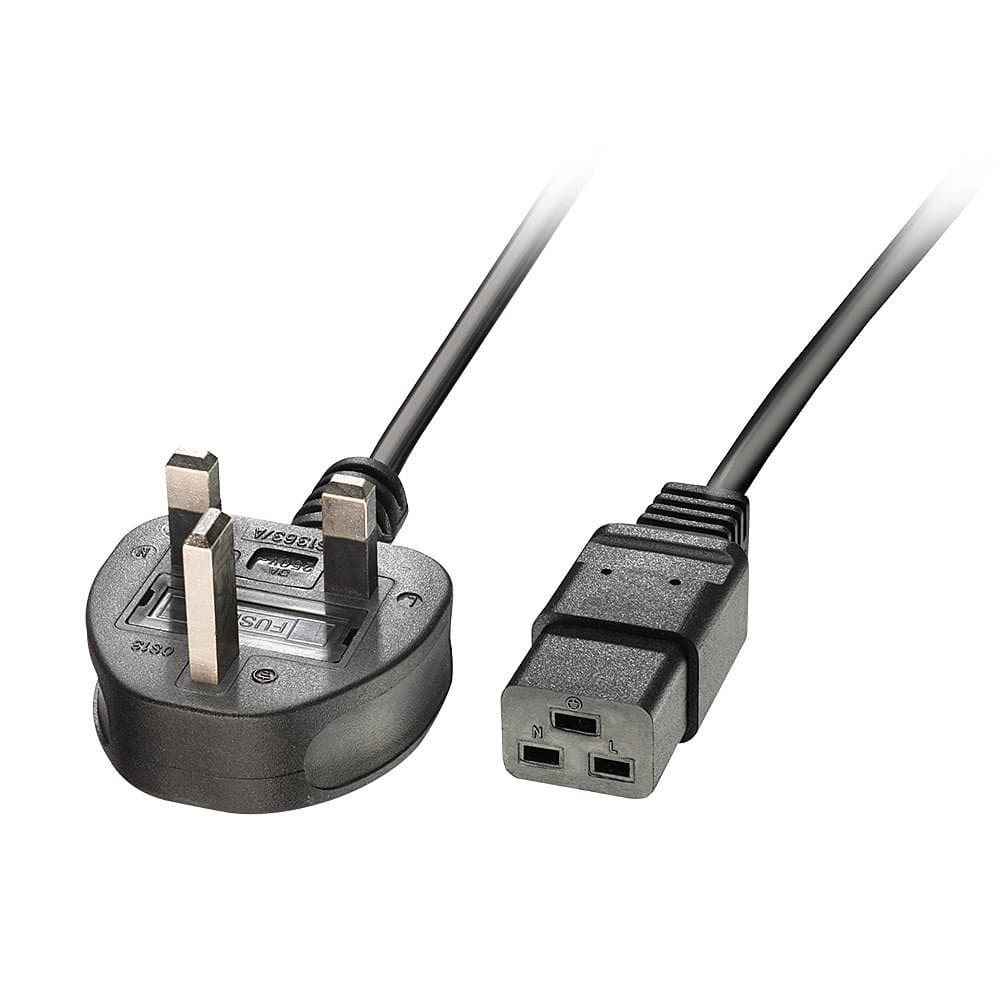 Lindy 2m UK 3 Pin Plug to IEC C19 Power Cable. Black - Image 4