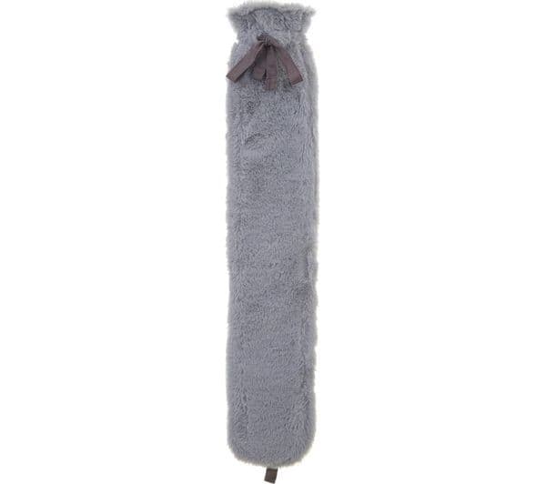 AROMA HOME Faux Fur Long Hot Water Bottle - Grey