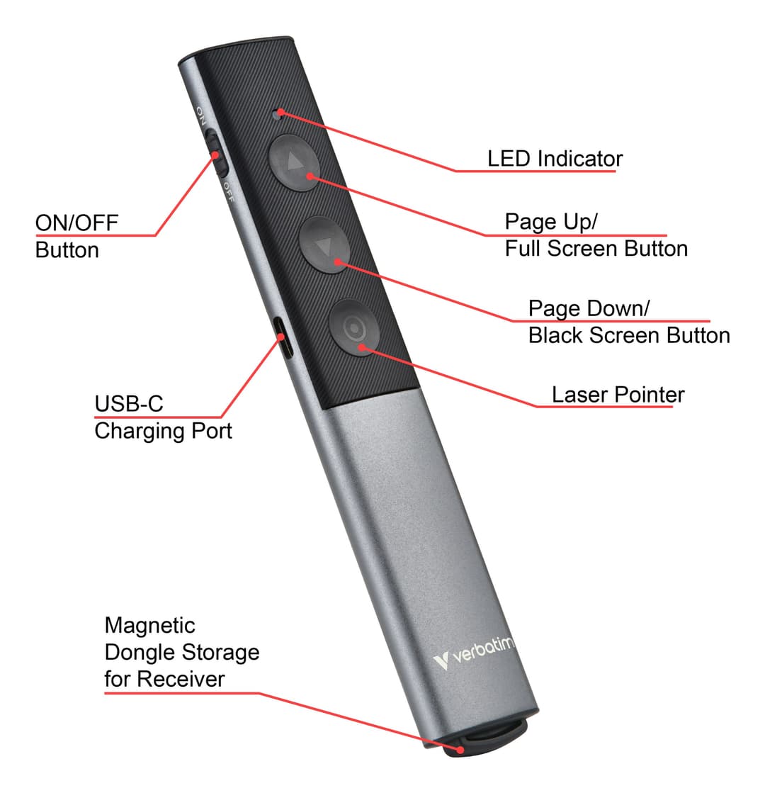Verbatim Agenda Wireless Presenter with Red Laser Pointer - Image 2