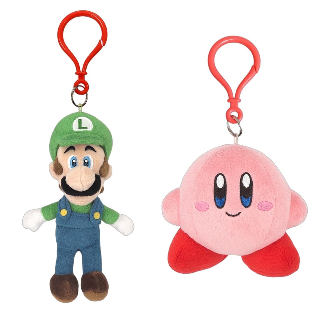 SAN-EI Nintendo Super Luigi and Kirby Keychain Bundle - Image 1