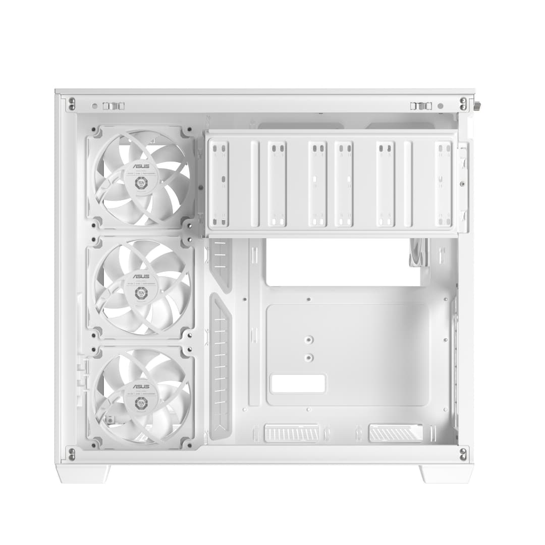 ASUS A32 PLUS ARGB Tempered Glass Dual-Chamber Mid-Tower Gaming PC Case - White - Image 8