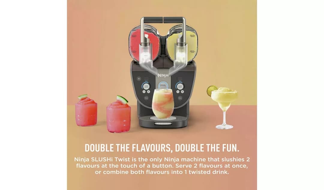 Ninja SLUSHi Twist FS702UKBR Frozen Drink Maker Dual Vessel Mocha - Image 2