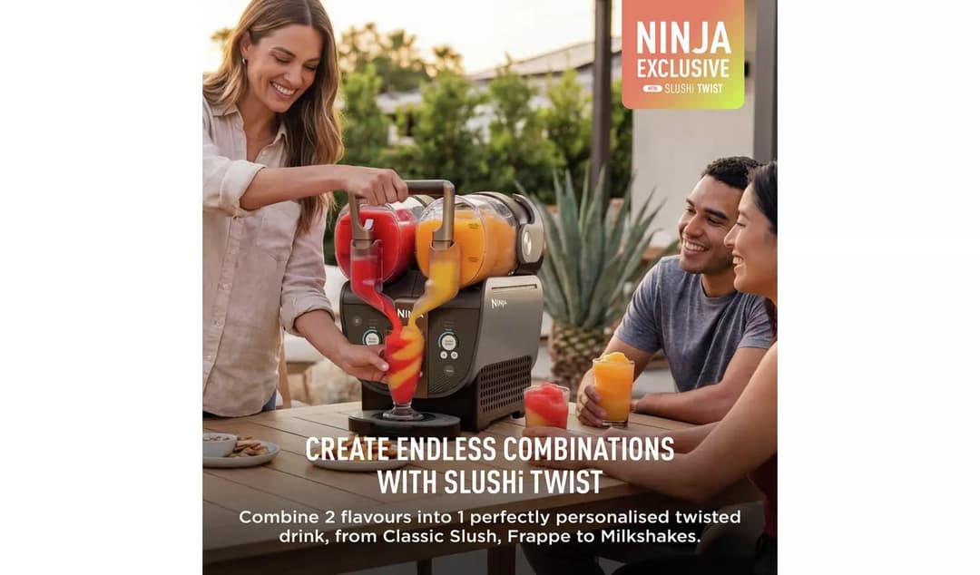 Ninja SLUSHi Twist FS702UKBR Frozen Drink Maker Dual Vessel Mocha - Image 3
