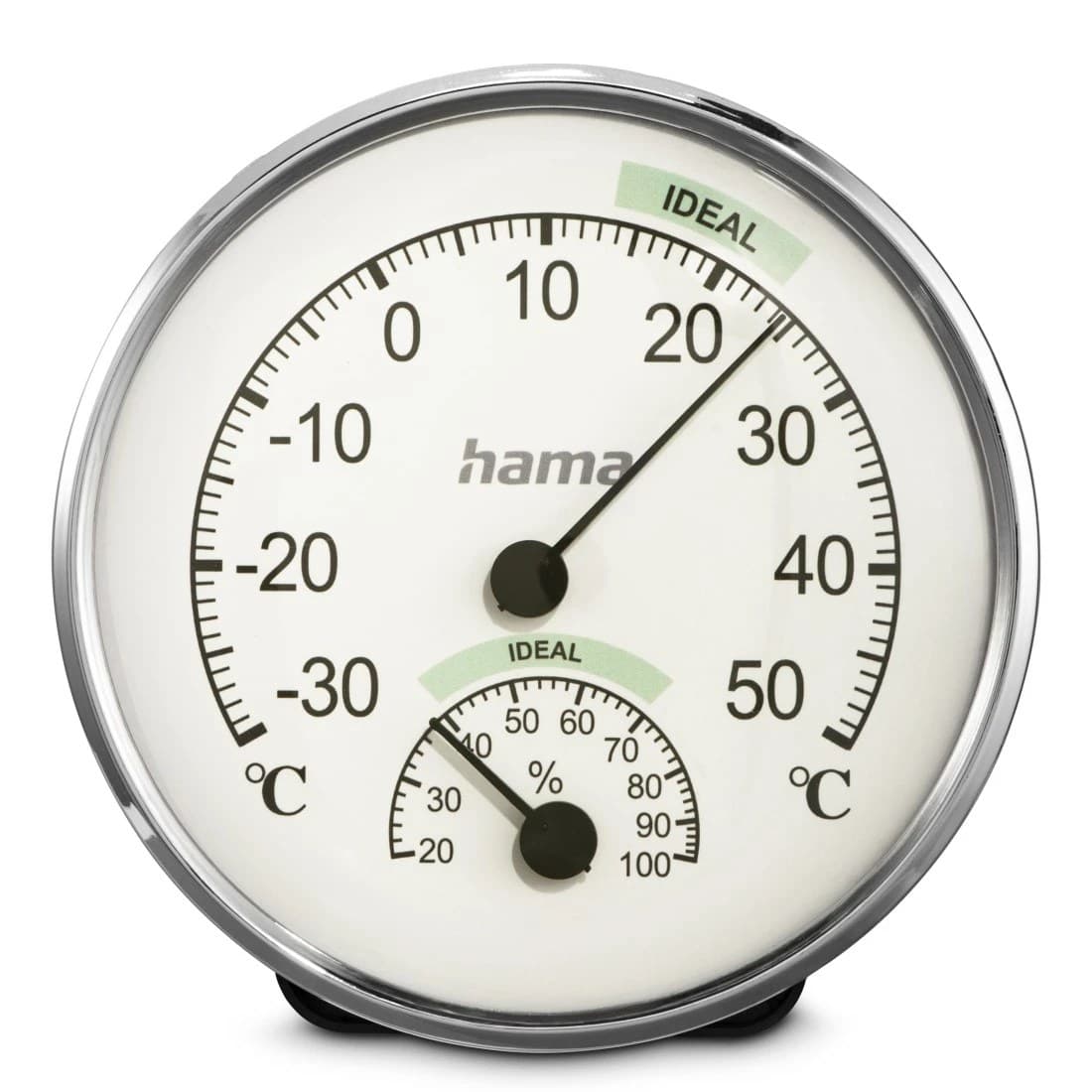 Hama Chios Thermometer/Hygrometer, Indoor, Silver/White