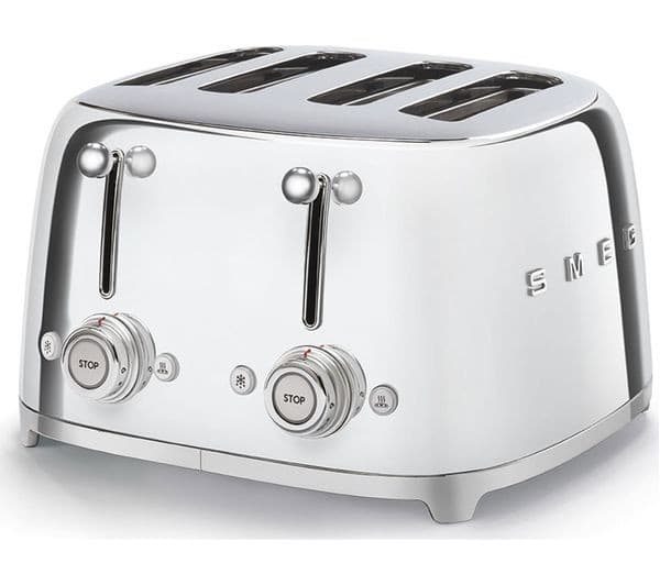 SMEG 50's Retro TSF03SSUK 4-Slice Toaster - Stainless Steel - Image 2