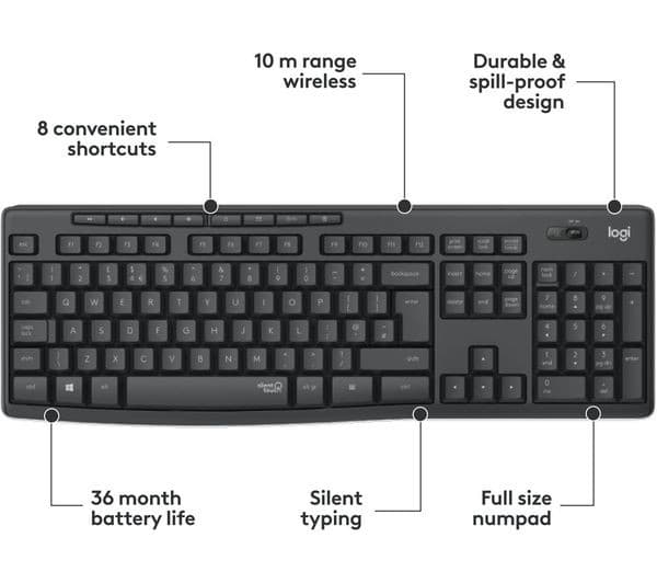 Logitech MK295 Silent Keyboard Mouse Set White - Image 5