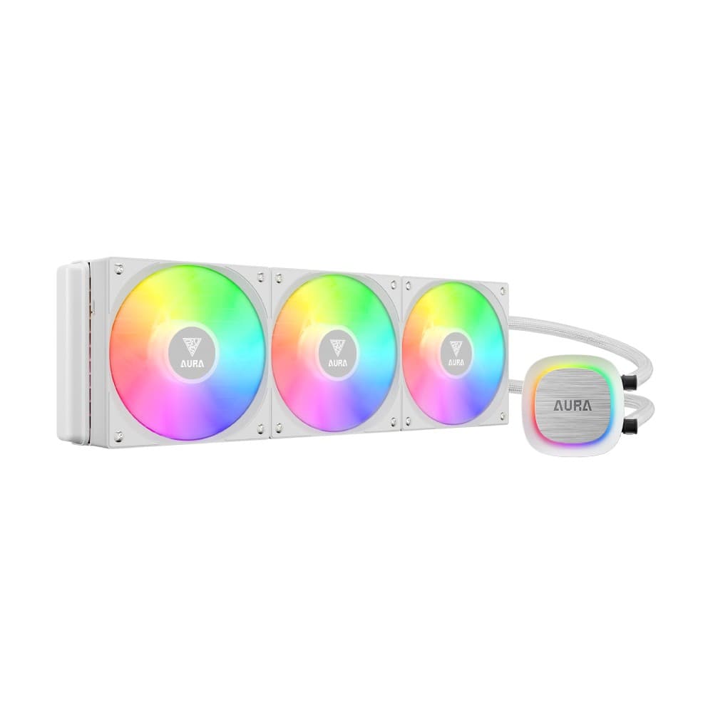 GAMDIAS AURA GL360 V2 White 360mm RGB All-in-One Liquid Cooler - Image 2