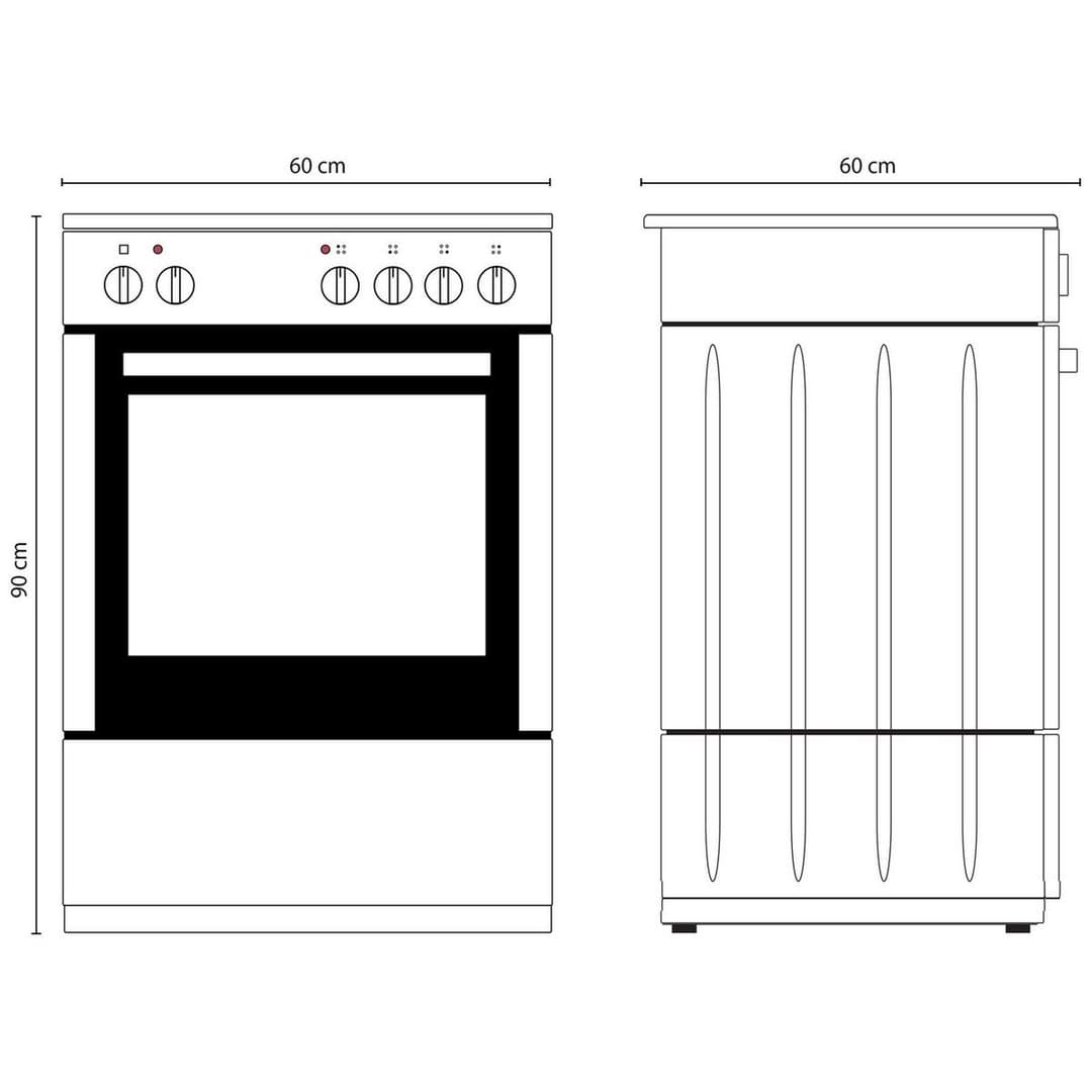 Bush DHBES60WX 60cm Single Electric Cooker - White - Image 3