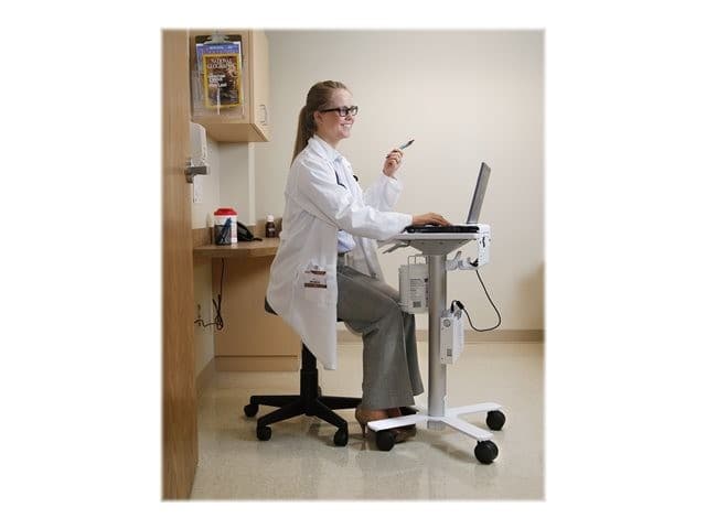 Ergotron StyleView cart - light-duty - for notebook / barcode scanner - white, aluminium - Image 2