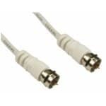 Cables Direct 1.5m F-Type Coaxial Cable, Male to Male - White