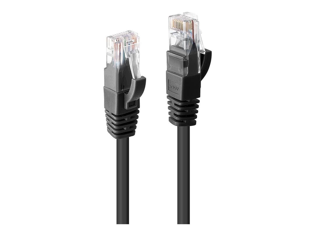 LINDY Network Cable CAT 6 50cm Black - Image 1