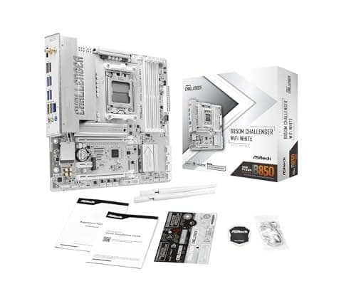 ASRock B850M Challenger WiFi White Socket AM5 Micro-ATX Motherboard, Support AMD Ryzen 9000/8000/7000 Series, B850, DDR5 8000+(OC), PCIe 5.0, WiFi 7, 2.5G LAN, Gaming Lightning Ports - Image 2