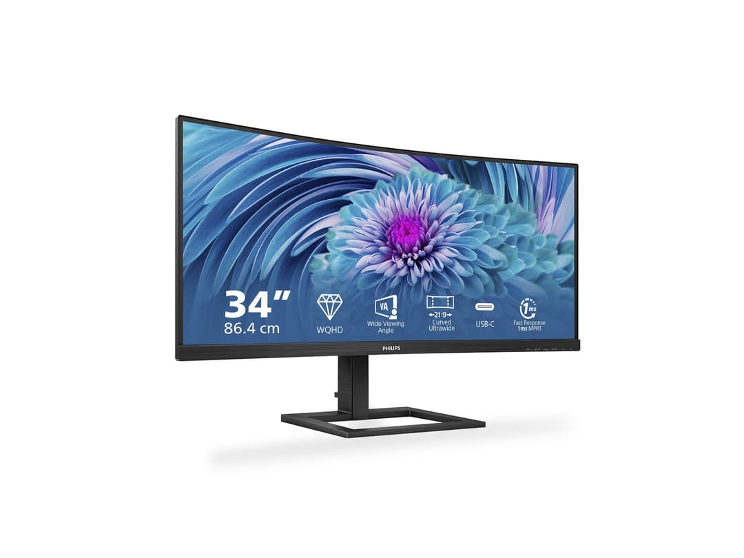 Philips E-line 346E2CUAE 34" Monitor Textured Black - Image 1