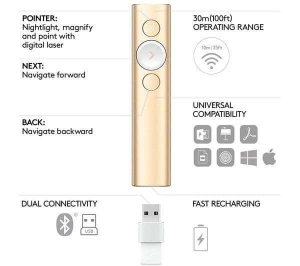 Logitech Spotlight Presentation Remote - Gold - Image 6