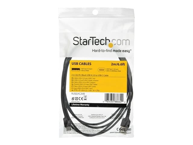 StarTech USB-A to USB-C Cable 2m Black - Image 6