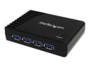 StarTech.com ST4300USB3 4-Port USB 3.0 SuperSpeed Hub 5Gbps with Power Adapter - Black thumbnail 1